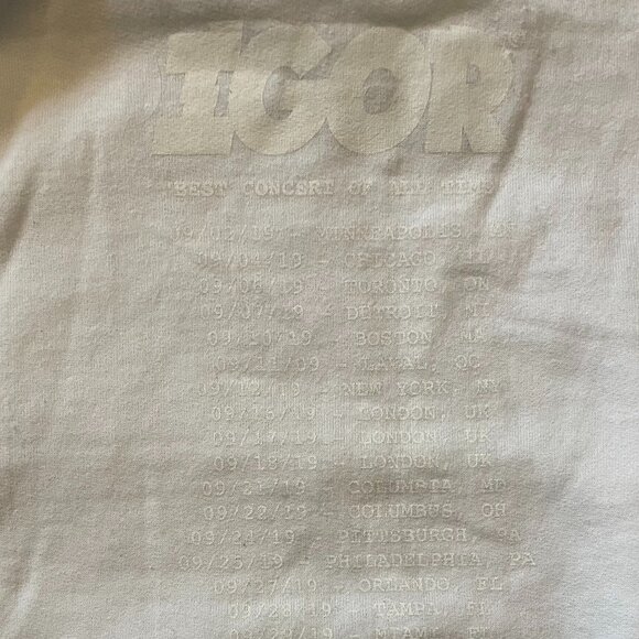 Tyler, the Creator IGOR Tour Hoodie White Size S GOLF WANG 2019 Concert Pullover - Picture 3 of 12